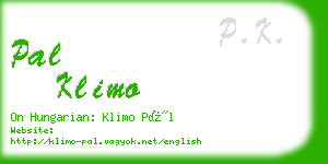 pal klimo business card